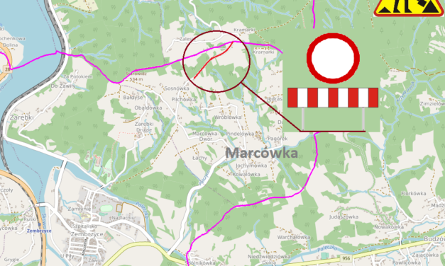 Zamknięcie dla ruchu kołowego odcinka drogi powiatowej nr 1705K Barwałd – Stryszów – Marcówka w Marcówce